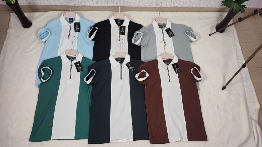Combo of 4 Striped Zipper Polo T Shirts Rs. 999 Only